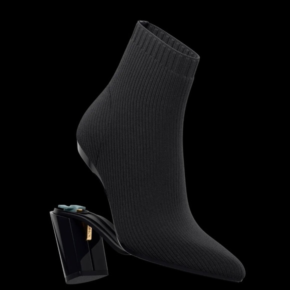 Pashion Footwear The Bootie Wide Width - Coal Knit 4 Block - FINAL SALE Size 5.5 - Picture 1 of 3